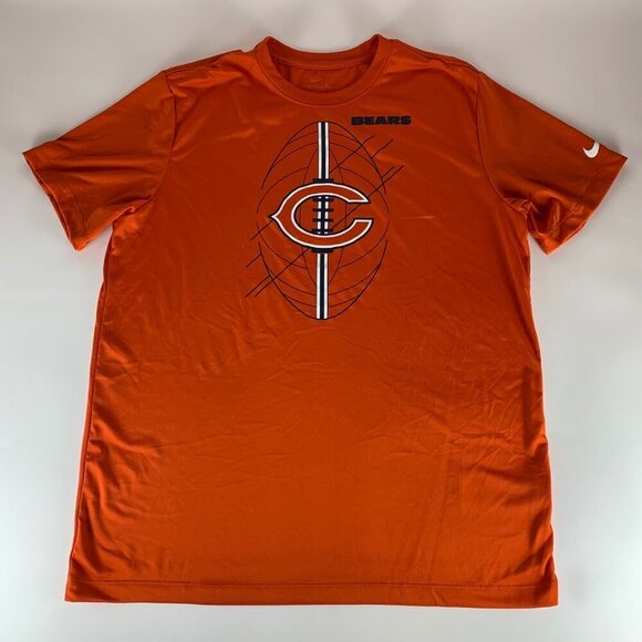 Chicago Bears NFL Orange Nike Dri Fit Short Sleeve Athletic Shirt Mens XL - Picture 1 of 5